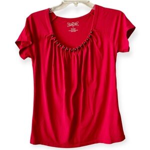 Crystal Kobe Stylish Red Beaded Blouse